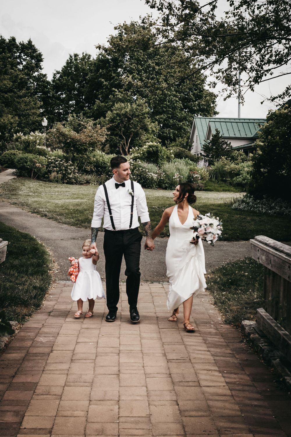 Bridal family at the bridge over the Stream Garden. (Kathryn Marie Clark) Bridal family at the bridge over the Stream Garden. (Kathryn Marie Clark)